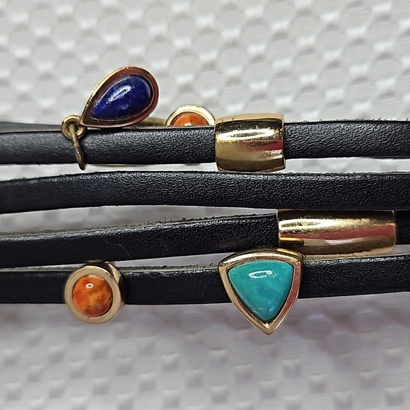 BARSE MULTI -STRAND BLACK LEATHER BRACLET - Picture 8 of 8